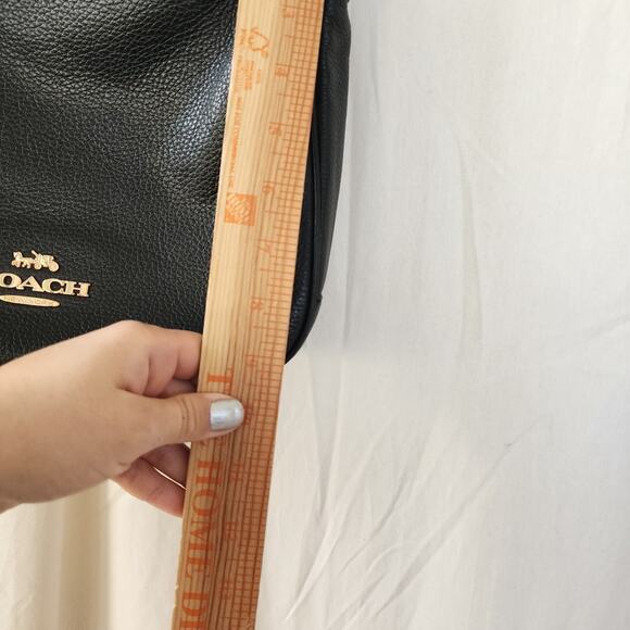 Coach Ellie Refined Pebble Leather File Shoulder Bag/Crossbody Black / Gold - Picture 5 of 12